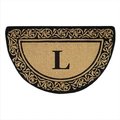 Nedia Home Nedia Home 02240L Heavy Duty Coir Doormat 22 x 36 In. Bella - Half Round - Monogrammed L O2240L